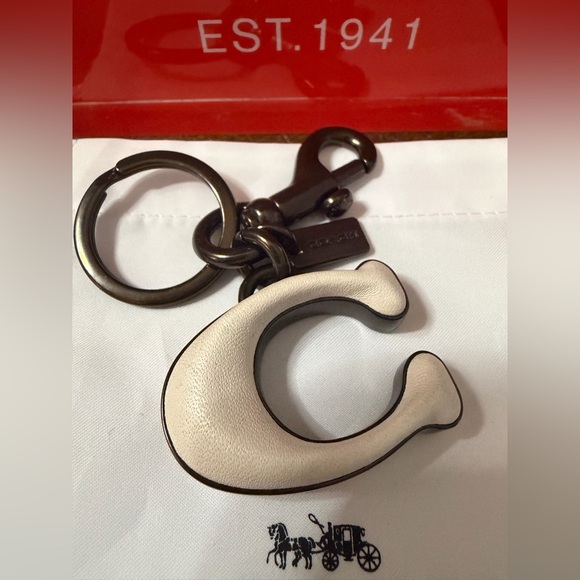 Coach Signature Inlay Key Fob/Bag Charm - Picture 2 of 5